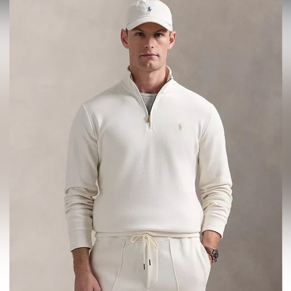 POLO RALPH LAUREN Luxury Quarter Zip Knit Sweater Buff Gorpcore Big/Tall… - Picture 1 of 12